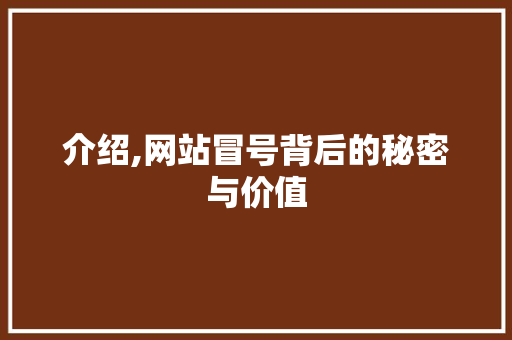 介绍,网站冒号背后的秘密与价值 必应SEO