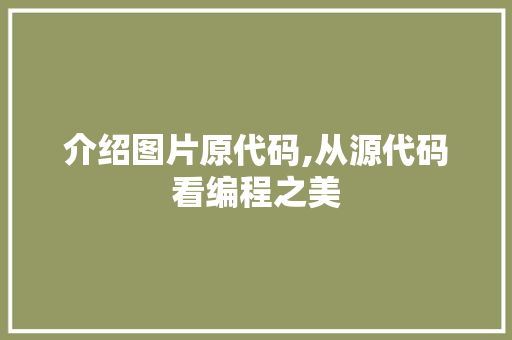 介绍图片原代码,从源代码看编程之美