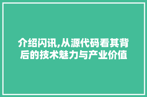 介绍闪讯,从源代码看其背后的技术魅力与产业价值 搜狗SEO