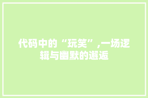 代码中的“玩笑”,一场逻辑与幽默的邂逅 百度SEO