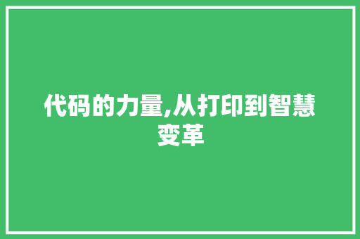 代码的力量,从打印到智慧变革 百度SEO