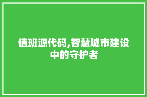 值班源代码,智慧城市建设中的守护者