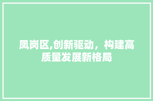 凤岗区,创新驱动，构建高质量发展新格局 必应SEO