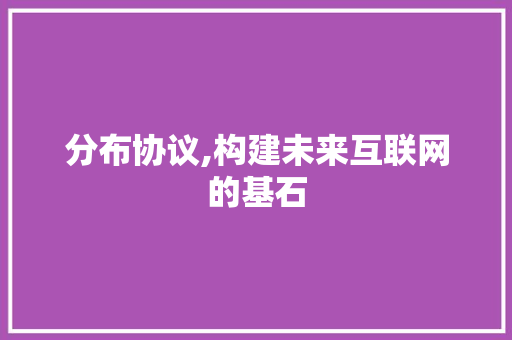 分布协议,构建未来互联网的基石 百度SEO