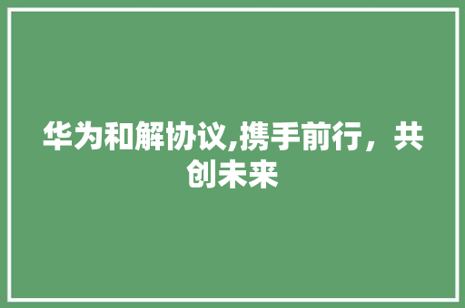 华为和解协议,携手前行，共创未来 百度SEO