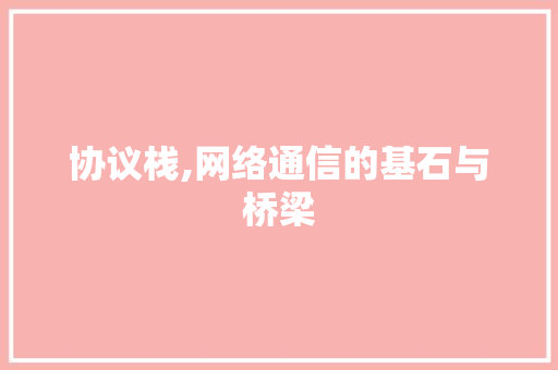 协议栈,网络通信的基石与桥梁 必应SEO