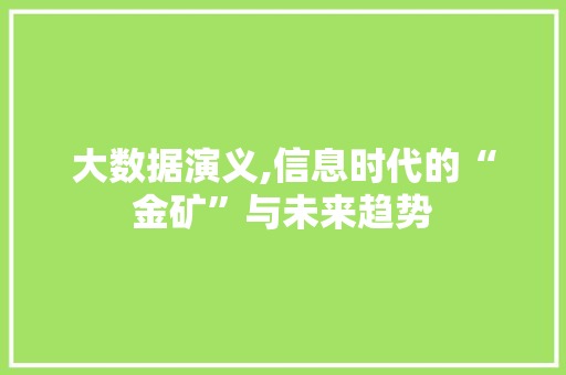 大数据演义,信息时代的“金矿”与未来趋势 必应SEO