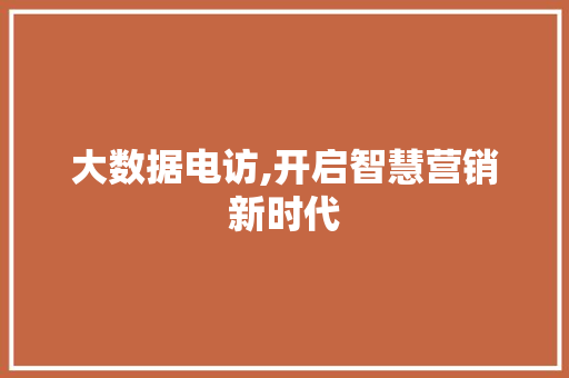 大数据电访,开启智慧营销新时代 必应SEO
