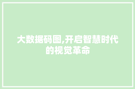 大数据码图,开启智慧时代的视觉革命