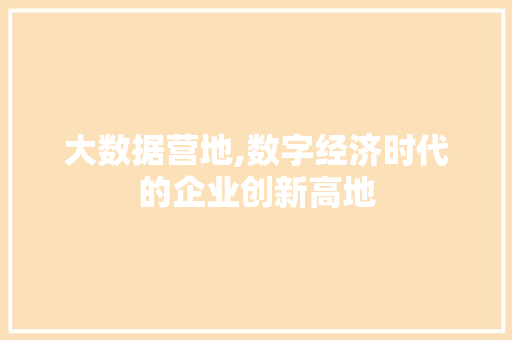 大数据营地,数字经济时代的企业创新高地 百度SEO