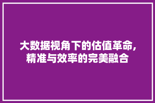 大数据视角下的估值革命,精准与效率的完美融合 搜狗SEO