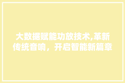 大数据赋能功放技术,革新传统音响，开启智能新篇章 百度SEO