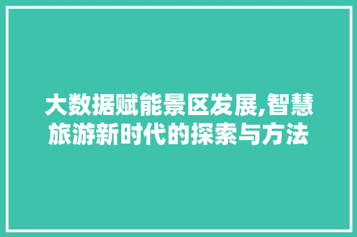 大数据赋能景区发展,智慧旅游新时代的探索与方法