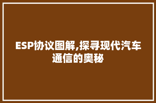 ESP协议图解,探寻现代汽车通信的奥秘 必应SEO
