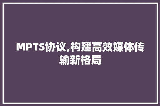 MPTS协议,构建高效媒体传输新格局 搜狗SEO