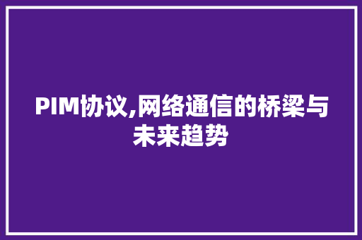 PIM协议,网络通信的桥梁与未来趋势 必应SEO