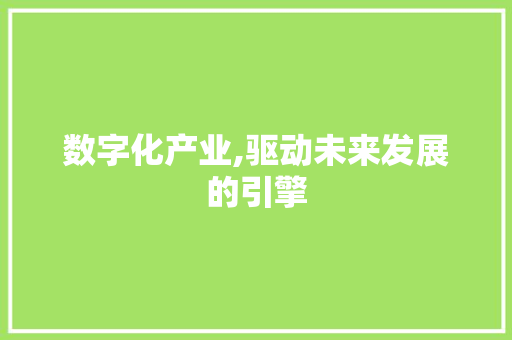 数字化产业,驱动未来发展的引擎 GoogleSEO