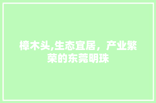 樟木头,生态宜居，产业繁荣的东莞明珠 神马SEO
