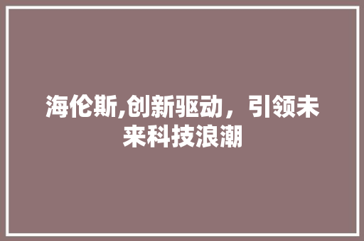 海伦斯,创新驱动，引领未来科技浪潮 GoogleSEO