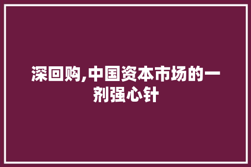 深回购,中国资本市场的一剂强心针 GoogleSEO