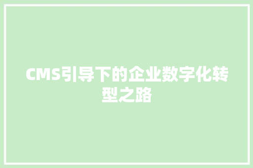 CMS引导下的企业数字化转型之路 必应SEO