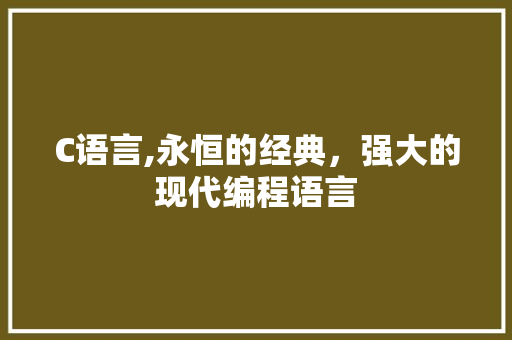 C语言,永恒的经典，强大的现代编程语言 百度SEO