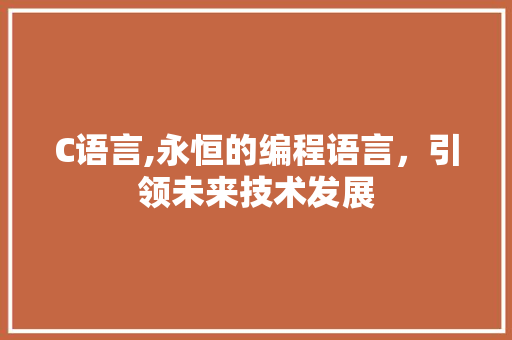 C语言,永恒的编程语言，引领未来技术发展 百度SEO