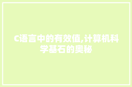C语言中的有效值,计算机科学基石的奥秘