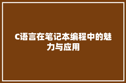 C语言在笔记本编程中的魅力与应用 百度SEO