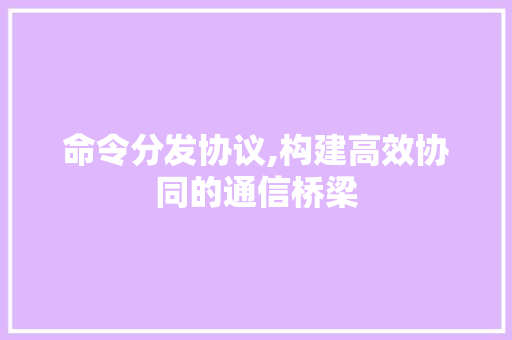命令分发协议,构建高效协同的通信桥梁 神马SEO