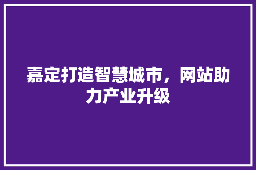 嘉定打造智慧城市，网站助力产业升级 必应SEO