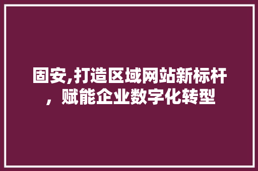 固安,打造区域网站新标杆，赋能企业数字化转型 神马SEO