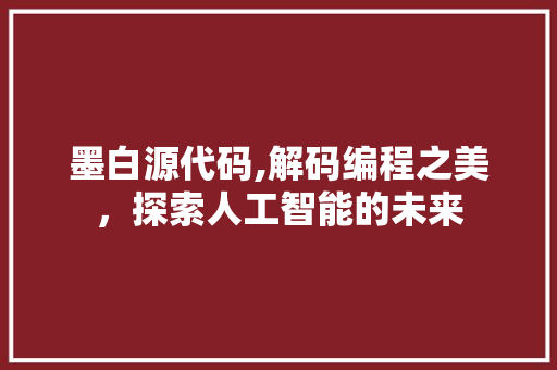 墨白源代码,解码编程之美，探索人工智能的未来