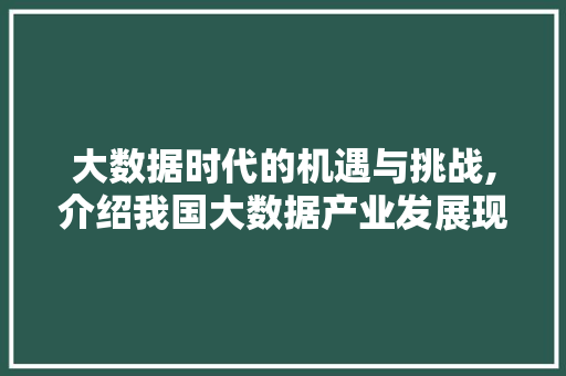 大数据时代的机遇与挑战,介绍我国大数据产业发展现状及未来趋势 百度SEO