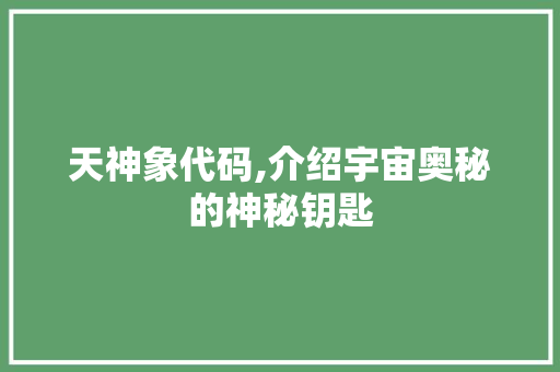天神象代码,介绍宇宙奥秘的神秘钥匙 百度SEO