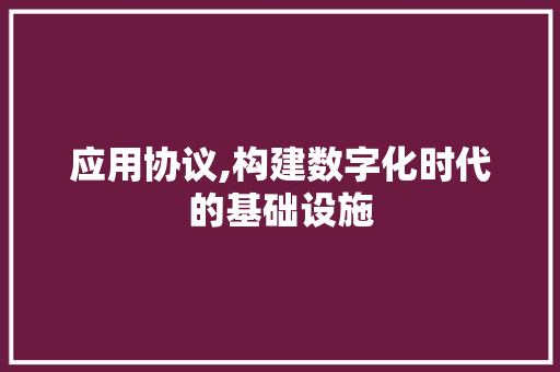 应用协议,构建数字化时代的基础设施 GoogleSEO