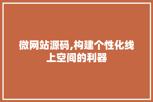 微网站源码,构建个性化线上空间的利器 GoogleSEO