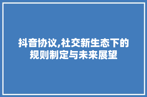 抖音协议,社交新生态下的规则制定与未来展望 必应SEO