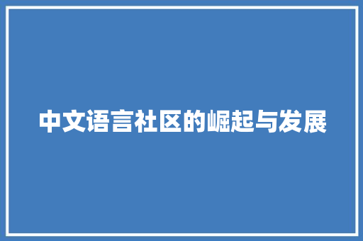 中文语言社区的崛起与发展 百度SEO