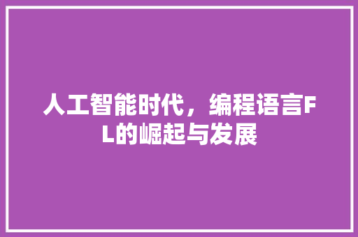 人工智能时代，编程语言FL的崛起与发展 GoogleSEO