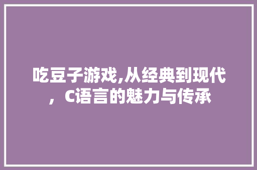 吃豆子游戏,从经典到现代，C语言的魅力与传承 GoogleSEO