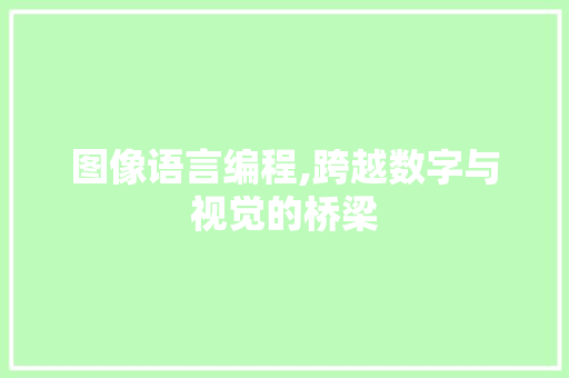 图像语言编程,跨越数字与视觉的桥梁 搜狗SEO
