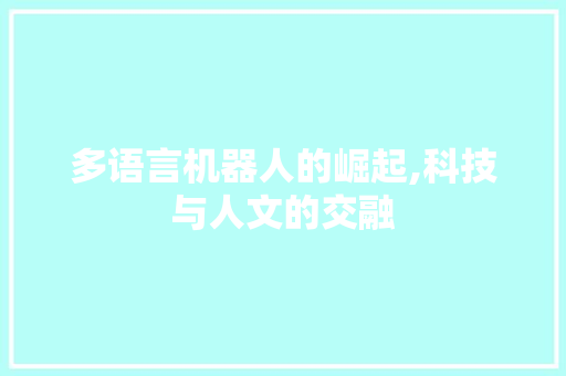 多语言机器人的崛起,科技与人文的交融 GoogleSEO