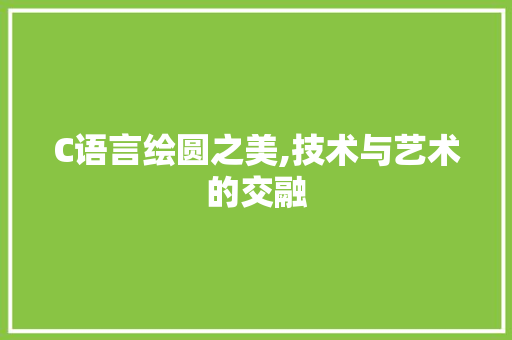 C语言绘圆之美,技术与艺术的交融 搜狗SEO