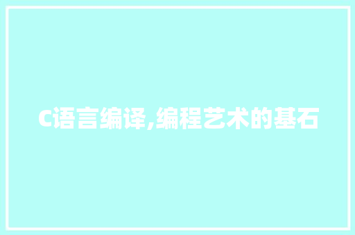 C语言编译,编程艺术的基石 必应SEO