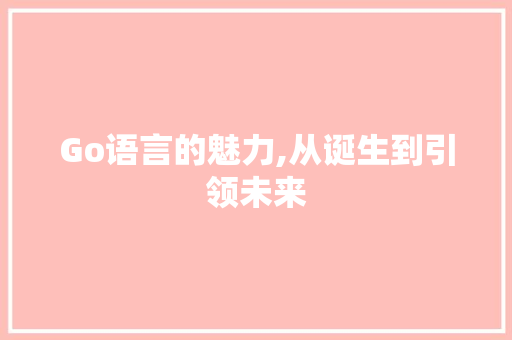 Go语言的魅力,从诞生到引领未来