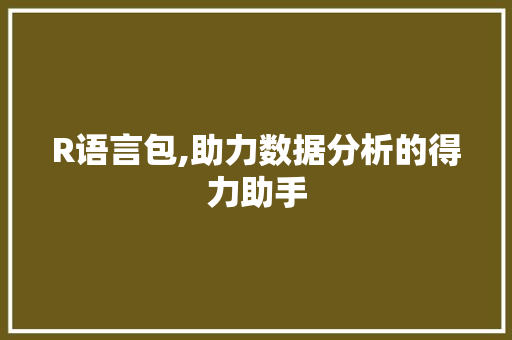 R语言包,助力数据分析的得力助手 必应SEO
