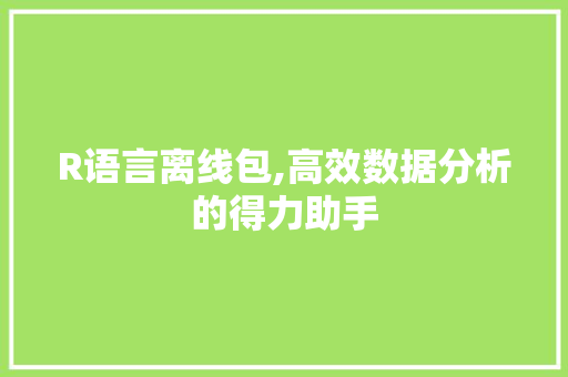 R语言离线包,高效数据分析的得力助手 GoogleSEO