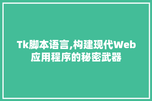 Tk脚本语言,构建现代Web应用程序的秘密武器 GoogleSEO