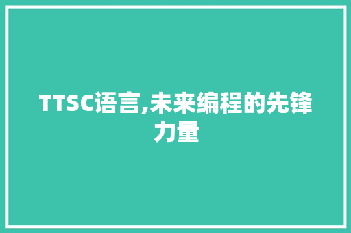 TTSC语言,未来编程的先锋力量 GoogleSEO